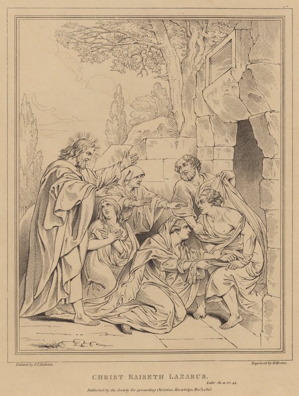 Kristus oprejser Lazarus, Lukas af after Peter Paul Rubens