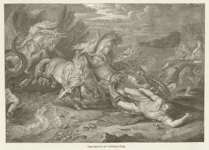Hippolytus død af after Peter Paul Rubens