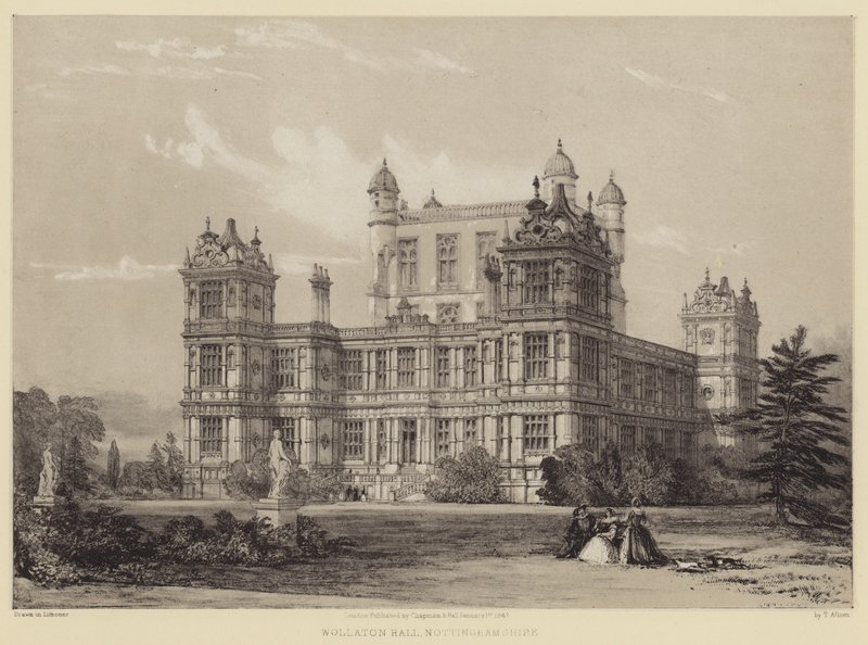 Wollaton Hall, Nottinghamshire af after Thomas Allom