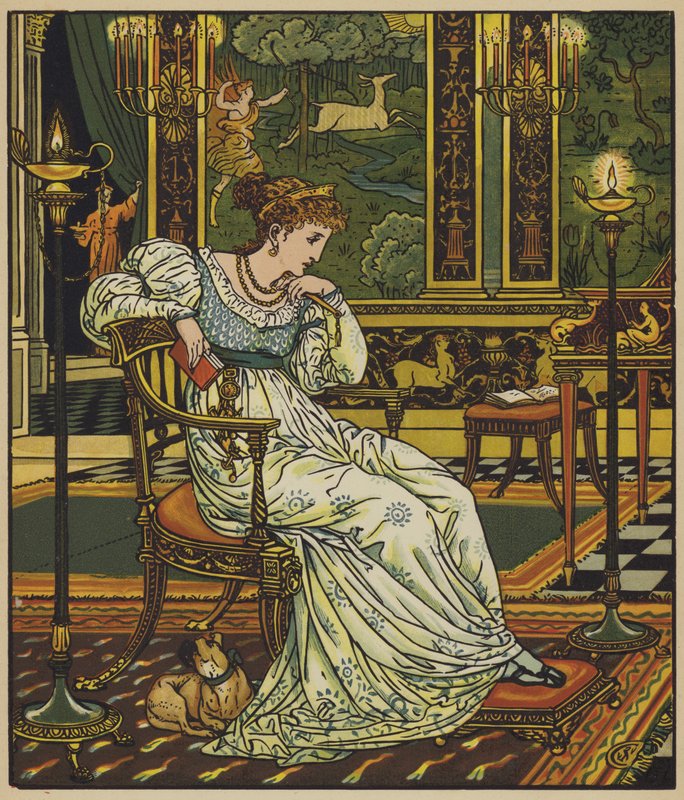 Desiree i sit palads af after Walter Crane