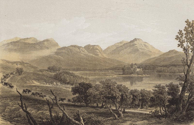 Kilchurn Castle (chromolitho) af after William Leighton Leitch