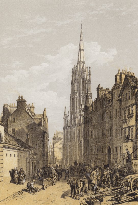 New Assembly Hall, Edinburgh (chromolitho) af after William Leighton Leitch